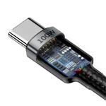 Baseus 100W rychl=nabíjení USB pro kabel typu C (20V 5A), 2m šedo-černý