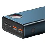 Baseus Adaman Kovová power banka s digitálnym displejom QC PD 20000mAh 65W, modrý kábel USB-A/USB-C 30cm, čierna
