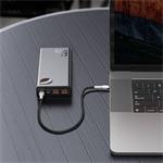 Baseus Adaman Metal Power Banka s digitálním displejem QC + PD 20000mAh 65W, černá + USB-A/USB-C kabel 30cm, černá