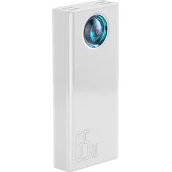 Baseus Amblight powerbank s digitálnym displejom QC 30000mAh Overseas Edition + kábel Type-C/Type-C 65W 1m, biela