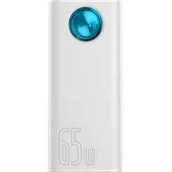 Baseus Amblight powerbank s digitálnym displejom QC 30000mAh Overseas Edition + kábel Type-C/Type-C 65W 1m, biela