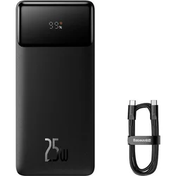 Baseus Bipow Powerbank s digitálnym displejom 20000mAh 25W čierna USB-C kábel 60W