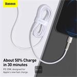 Baseus Cafule Series Nabíjací/dátový kábel USB-C na Lightning PD 20W 2m, biely