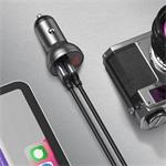 Baseus CCBX-0S Digital Display nabíječka do auta 2xUSB 24W stříbrná