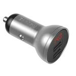 Baseus CCBX-0S Digitálna nabíjačka do auta s displejom 2xUSB 24W strieborná