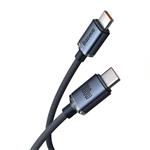 Baseus Crystal Shinenabíjecí/datový kabel USB-C / USB-C 100W 1,2m, modrá
