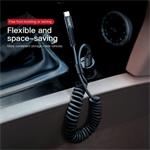 Baseus Fish Eye pružinový nabíjací/dátový kábel USB na USB-C 2A 1 m, čierny