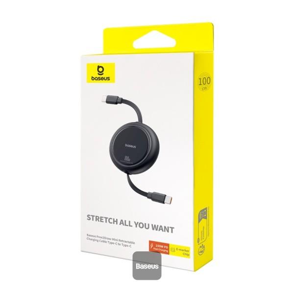 Baseus Free2Draw USB-C/USB-C 1m 100W čierny kábel