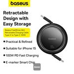 Baseus Free2Draw USB-C/USB-C 1m 100W čierny kábel