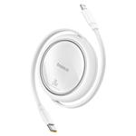 Baseus Free2Pull USB-C/Lightning kábel s nastaviteľnou dĺžkou do 1 m 20W biely