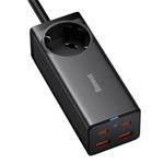 Baseus GaN3 Pro rýchlonabíjací stolný adaptér 2x USB-C + 2x USB-A + AC 100W 1,5 m kábel čierny