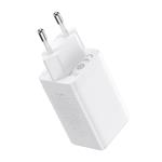 Baseus GaN5 Pro rýchlonabíjací adaptér 2x USB-C + USB-A 65W biely