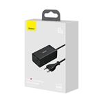 Baseus GaN5 Pro rýchlonabíjací stolný adaptér 2x USB-C + USB-A + HDMI 67W 1,5 m kábel čierny