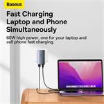 Baseus GaN5 Pro Ultra Slim USB-C/USB-A 65 W nabíjačka sivá