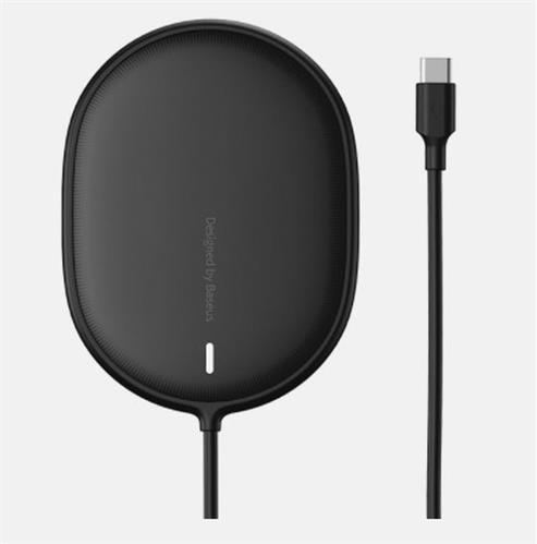 Baseus Light magnetická bezdrátová nabíječka + USB-C kabel 1.5m (kompatibilní s iPhone 12) černá