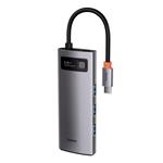 Baseus Metal Gleam Series 5v1 HUB USB-C (USB-C PD 100W, 3* USB 3.0, HDMI) šedá