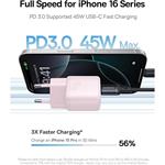 Baseus PicoGo 45W, 1xUSB-C ružová