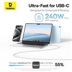 Baseus PicoGo magnetický kábel USB-C/USB-C 1m 240W biely