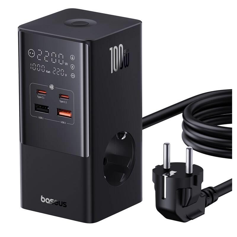 Baseus PowerCombo Tower 100W EU čierna nabíjacia stanica