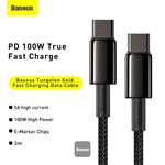 Baseus rychlonabíjecí / datový kabel USB-C na USB-C 100W 2m, černá
