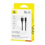 Baseus Silky USB/USB-C rýchlonabíjací kábel 1m 100W čierny