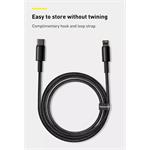 Baseus Tungsten Gold Rýchlonabíjací / dátový kábel USB-C na Lightning PD 20W 2 m, čierny