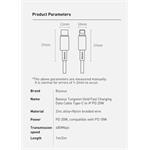 Baseus Tungsten Gold rychlonabíjecí / datový kabel USB-C na Lightning PD 20W 2m, černá