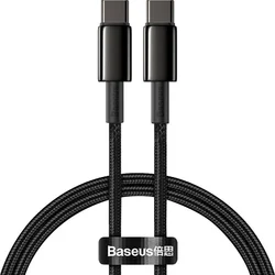 Baseus Tungsten Gold USB-C na USB-C Rýchlonabíjací / dátový kábel 100W 1m, čierny