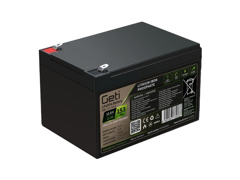 Baterie LiFePO4 12,8V 12Ah GETI GBL-12-12