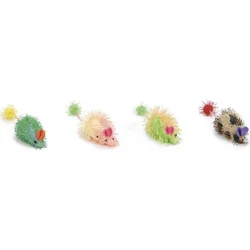 Beeztees Hračka pro kočky myš s dlouhým vlasem 6,5cm