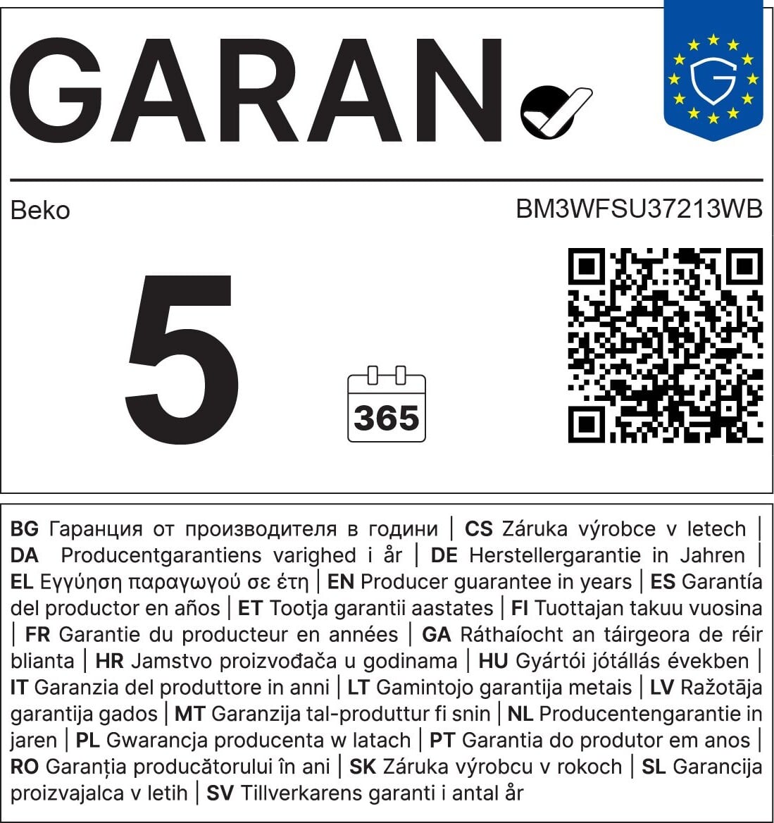 Beko BM3WFSU37213WB