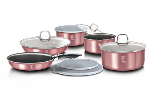 BerlingerHaus 12dílná sada nádobí s odnímatelnou rukojetí I-Rose Edition