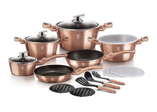 BerlingerHaus 18-dielna súprava riadu s mramorovým povrchom Rosegold Metallic Line