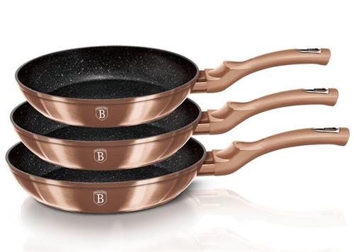 BerlingerHaus 3dílná sada pánví Rosegold Metallic Line 
