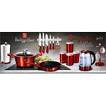 BerlingerHaus 3dílná sada pánví s mramorovým povrchem Burgundy Metallic Line 