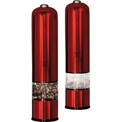 BerlingerHaus Elektrický mlynček na korenie a soľ Burgundy Metallic Line, 2 ks