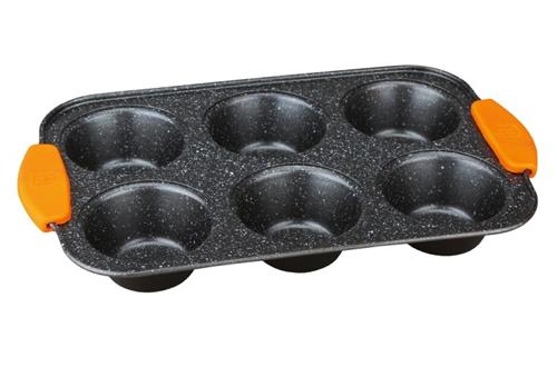 BerlingerHaus Forma na muffiny s nepřilnavým povrchem 6 ks Granit Diamond Line, 29 x 18 x 3 cm