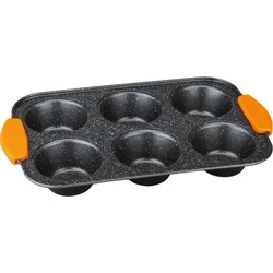 BerlingerHaus Forma na muffiny s nepřilnavým povrchem 6 ks Granit Diamond Line, 29 x 18 x 3 cm
