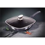BerlingerHaus Grilovacia panvica s mramorovým povrchom a poklopom Carbon PRO Line, 28 cm