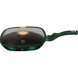 BerlingerHaus Grilovacia panvica s vekom a titánovým povrchom 28 cm Emerald Collection BH-6051