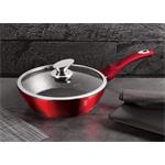 BerlingerHaus Hlboká panvica s mramorovým povrchom a pokrievkou Burgundy Metallic Line, 24 cm