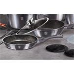BerlingerHaus Hluboká pánev s poklicí s mramorovým povrchem Carbon PRO Line, 24 cm