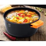 BerlingerHaus Kastrol s mramorovým povrchem a poklicí Granit Diamond Line, 28 cm