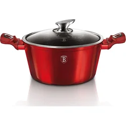 BerlingerHaus Kastról s mramorovým povrchom a pokrievkou Burgundy Metallic Line, 20 cm
