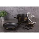 BerlingerHaus Kastról s mramorovým povrchom Shiny Black Collection 2 pokrievky, 24 cm