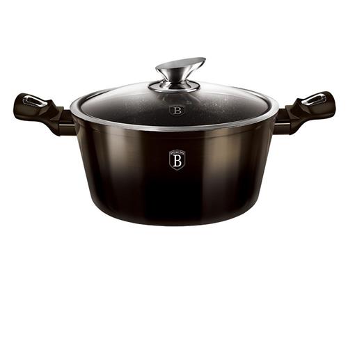 BerlingerHaus Kastról s mramorovým povrchom Shiny Black Collection 2 pokrievky, 24 cm