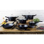 BerlingerHaus Kastrol s poklicí s mramorovým povrchem Black Silver Collection, 20 cm