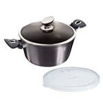 BerlingerHaus Kastrol s poklicí s mramorovým povrchem Carbon PRO Line, 28 cm