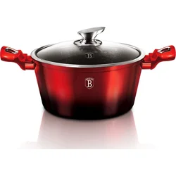 BerlingerHaus Kastról s pokrievkou s mramorovým povrchom Black Burgundy Metallic Line, 24 cm