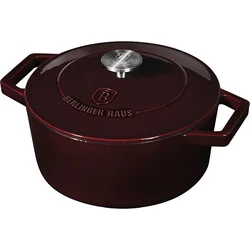 BerlingerHaus Litinový pekáč s poklicí se smaltovaným povrchem Burgundy Line, 24 cm